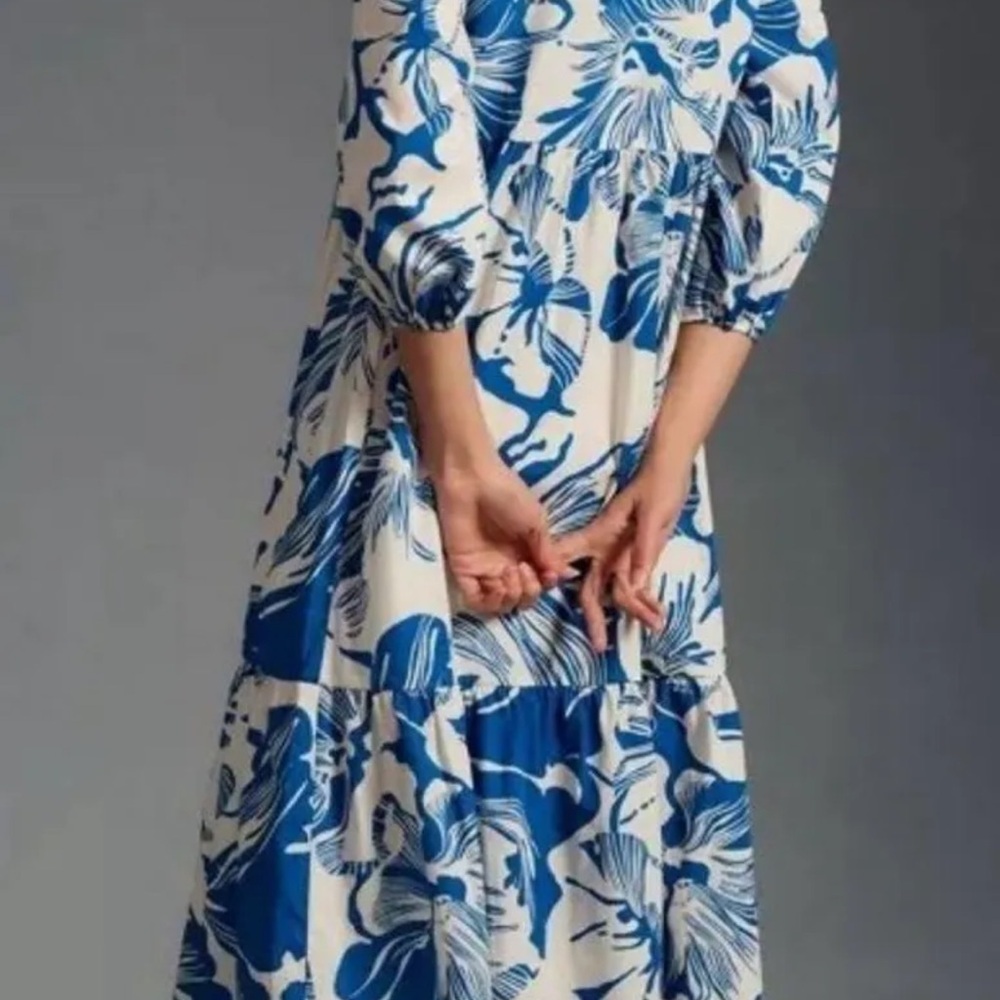 Maeve Anthropologie Bettina Tiered Midi Maxi Shirt Dress